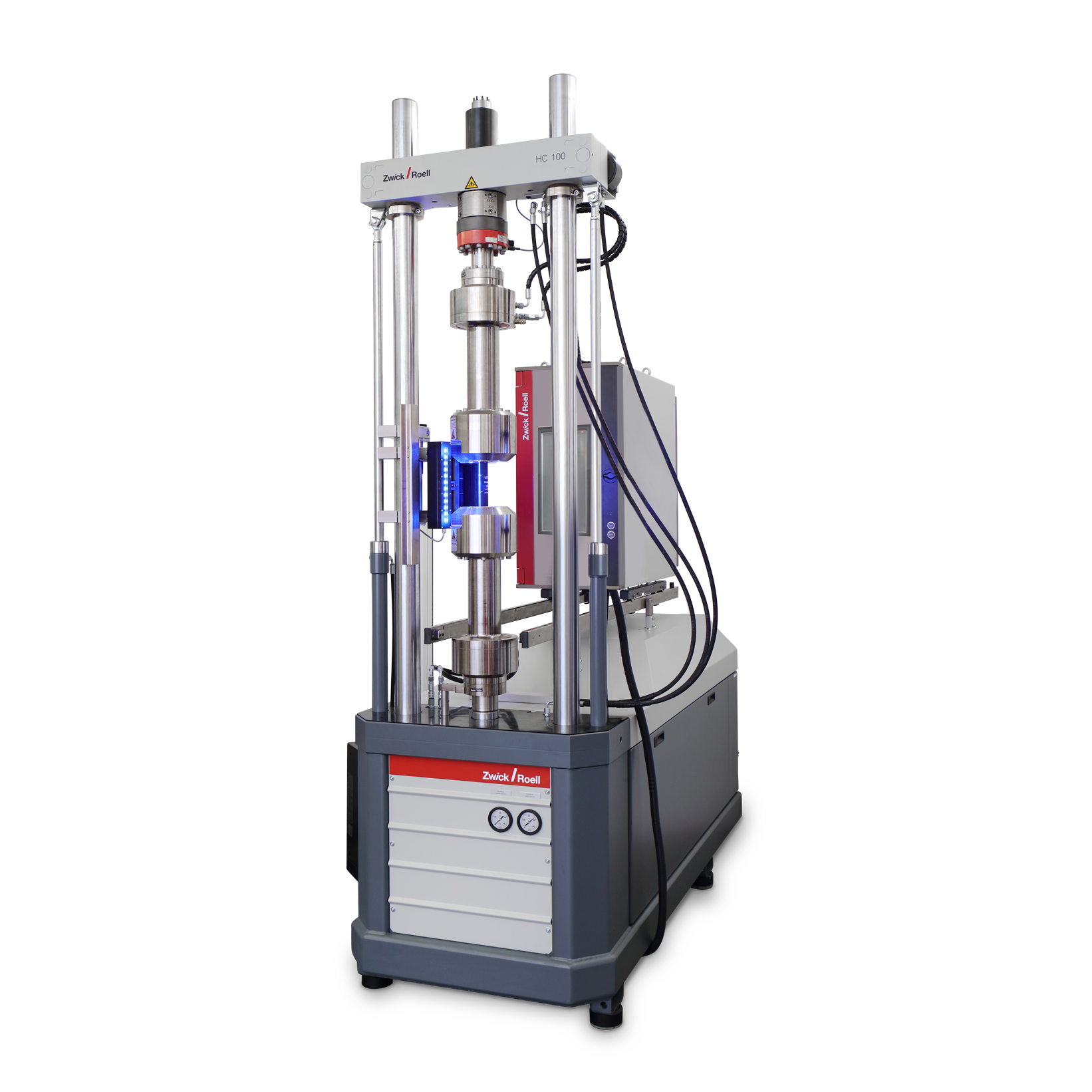 Servohidravlični preskusni stroj kot kompakten sistem z integriranim hidravličnim agregatom